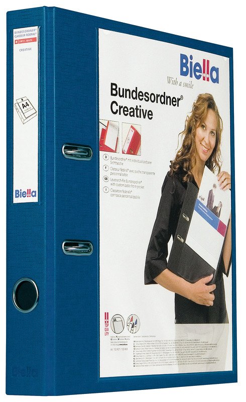 Biella Ordner A4 Creative 4cm mit Sichttasche marine Pic2