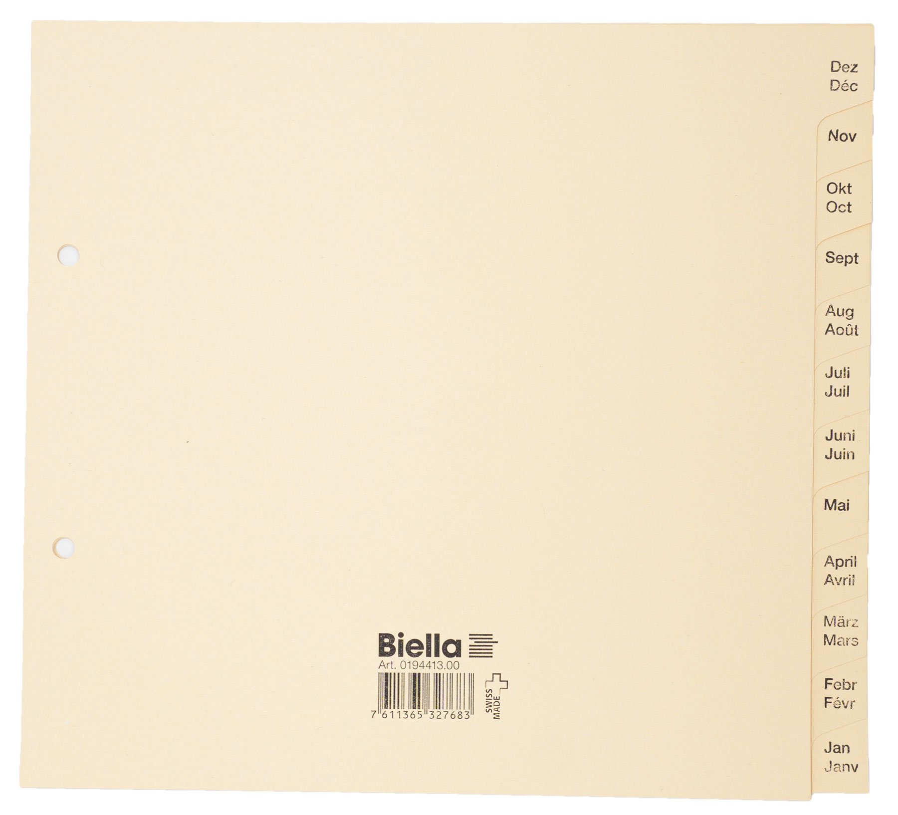 Biella Kartonregister A4 180gr Dez.-Jan. teildeckend d+f Pic3