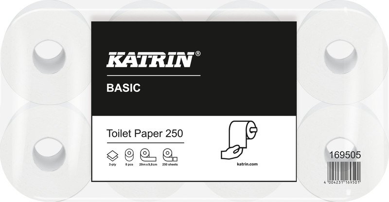 Katrin Toilettenpapier Basic Natur 2-lagig Pack à 8 Rollen Pic1