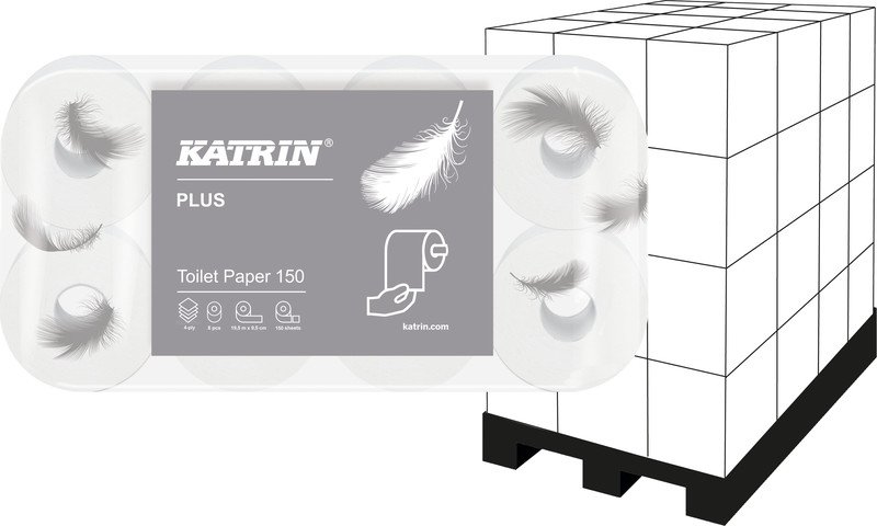 Katrin Toilettenpapier Plus 150 4-lagig weiss Palette Pic1