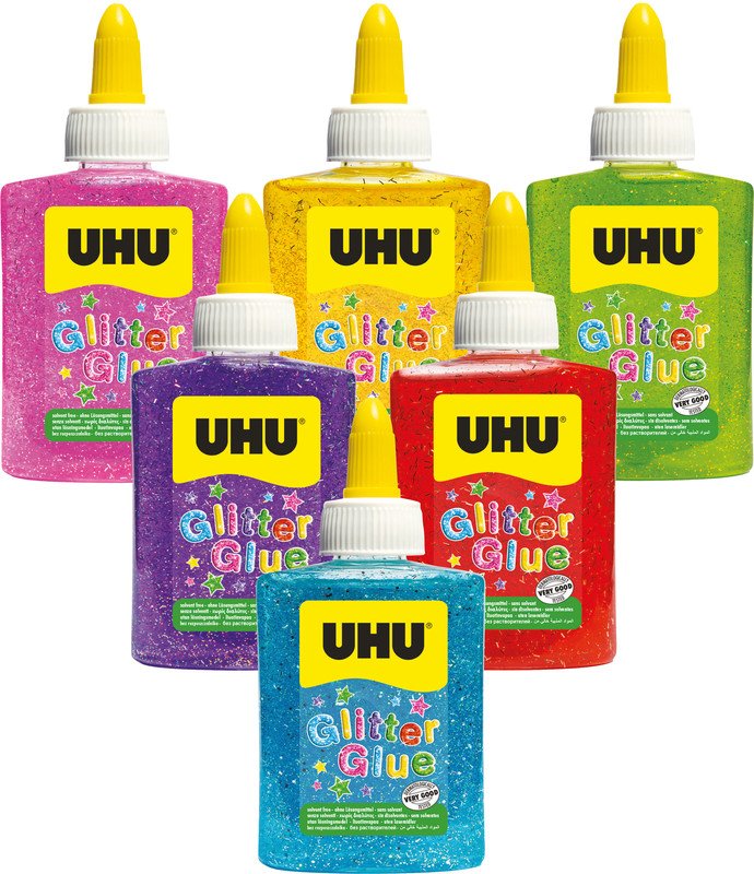 Uhu Glitter Glue mit Glitzerpartikeln pink Pic2