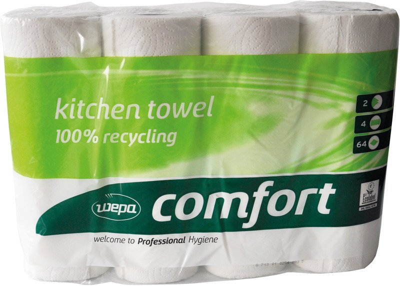 Wepa Papier ménage Comfort Recycling 2 couches à 4 rouleaux Pic1