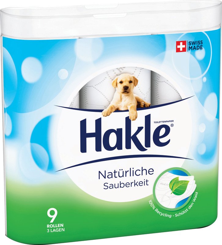 Hakle Toilettenpapier Naturals Recycling 3-lagig à 9 Rollen Pic1
