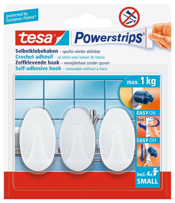 Tesa Powerstrips Haken Small 1kg oval Pic1