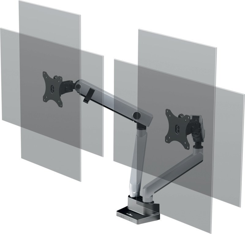 Durable Monitorhalterung für 2 Monitore mit Arm Select Plus Pic2
