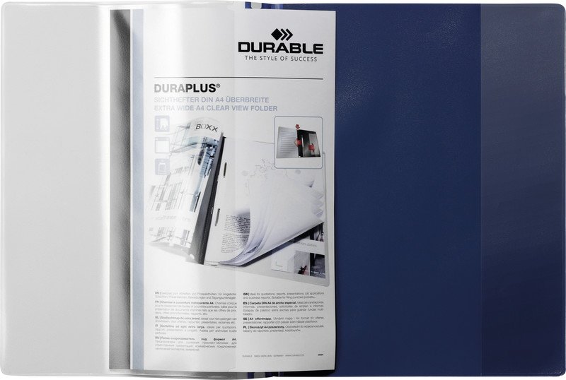 Durable Sichthefter Duraplus PP A4 überbreit dunkelblau Pic2