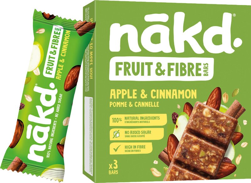 NAKD Barres Raw & Fibre Bars Apple & Cinnamon Pic1