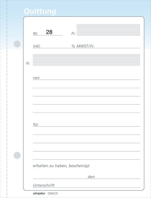 Simplex Oneco Quittungen A6 100x2 d Pic2