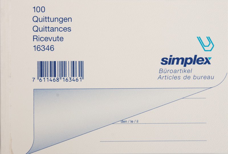 Simplex Quittungen ohne Talon A6 quer 100 Blatt d/f/i Pic1