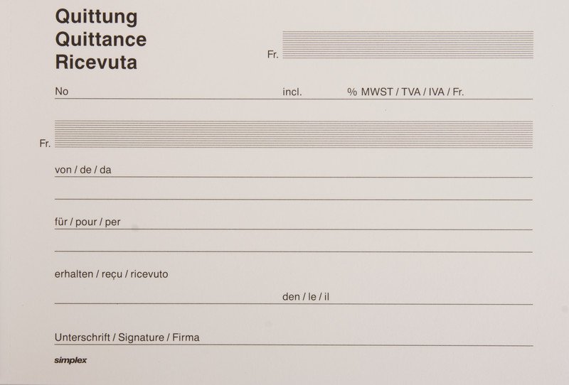 Simplex Quittungen ohne Talon A6 quer 100 Blatt d/f/i Pic2