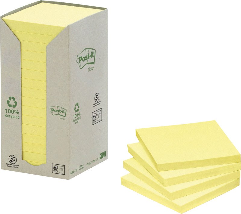 Post-it Haftnotizen Turm Recycling 76x76mm à 16 Pic1