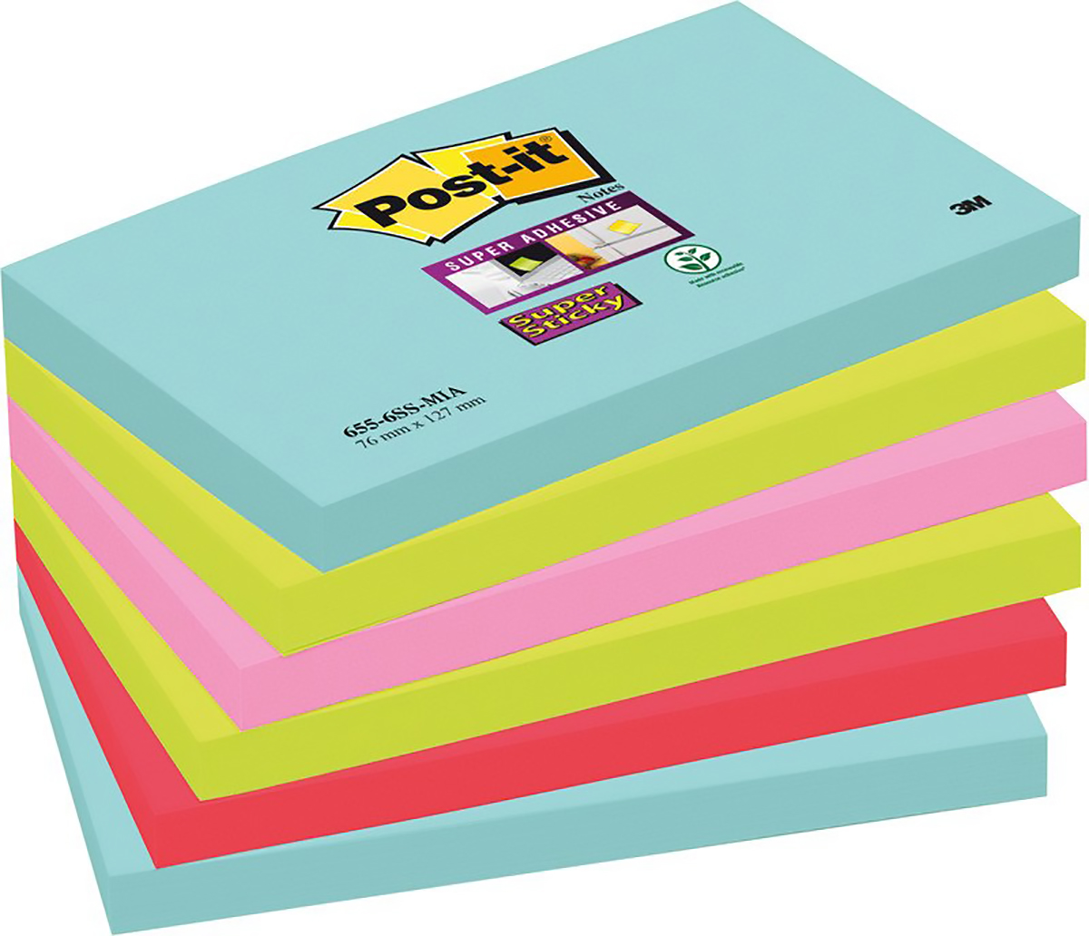 Post-it Haftnotizen SuperSticky Miami 127x76mm à 6 Pic1