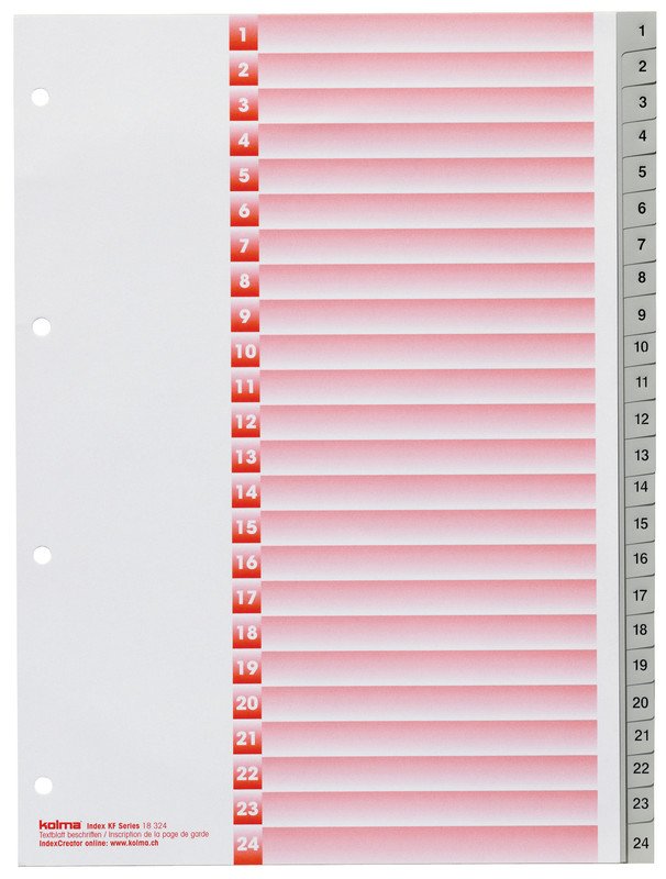 Kolma Register KolmaFlex A4 1-24 mit Indexblatt Pic1