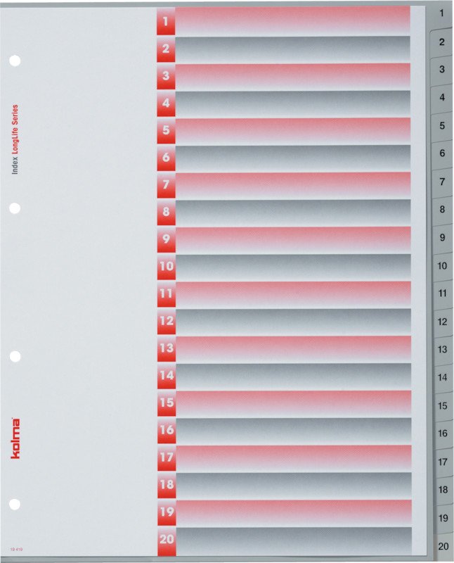 Kolma Register LongLife PVC A4 1-20 XL überbreit Pic1