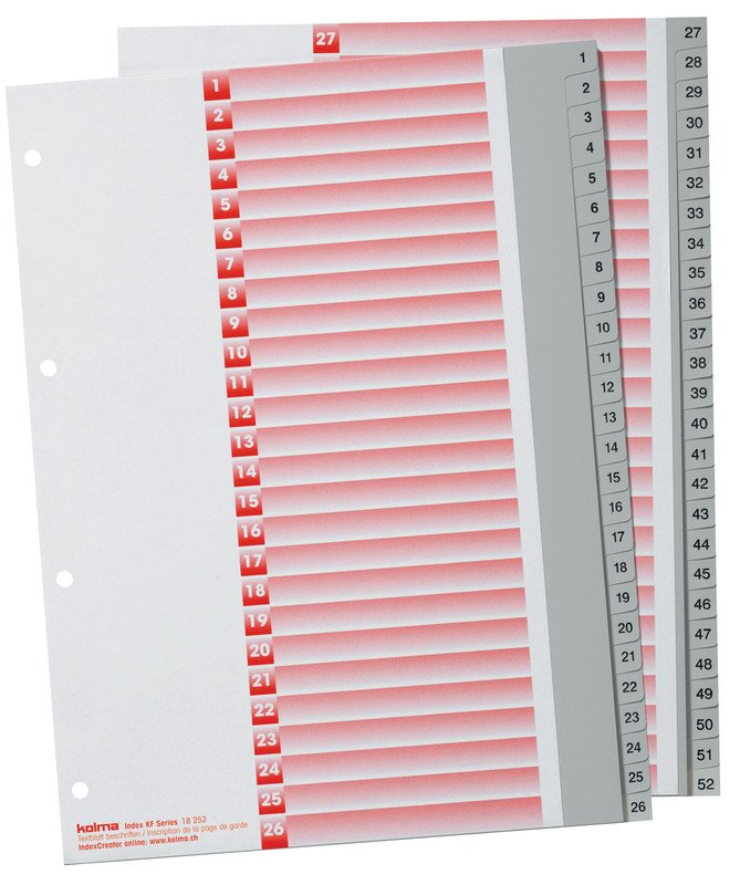 Kolma Register KolmaFlex A4 1-52 mit Indexblatt Pic1