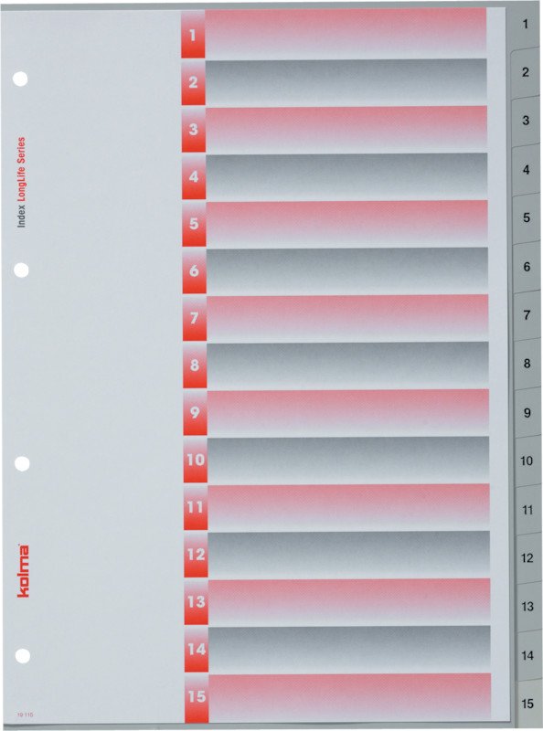 Kolma Register LongLife PVC A4 1-15 mit Indexblatt Pic1