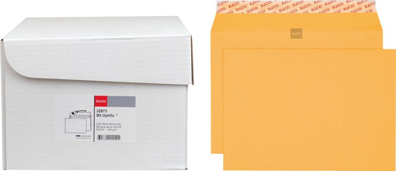 Elco Couvert Gelb Bank Recycling B5 120gr ohne Fenster à 500 Pic1