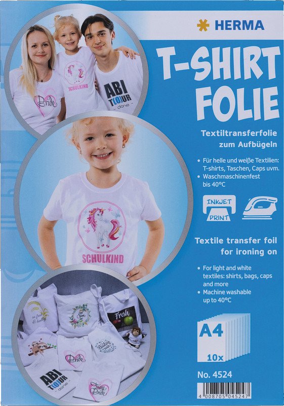 Herma Inkjet T-Shirt Folie für helle Textilien Pic1