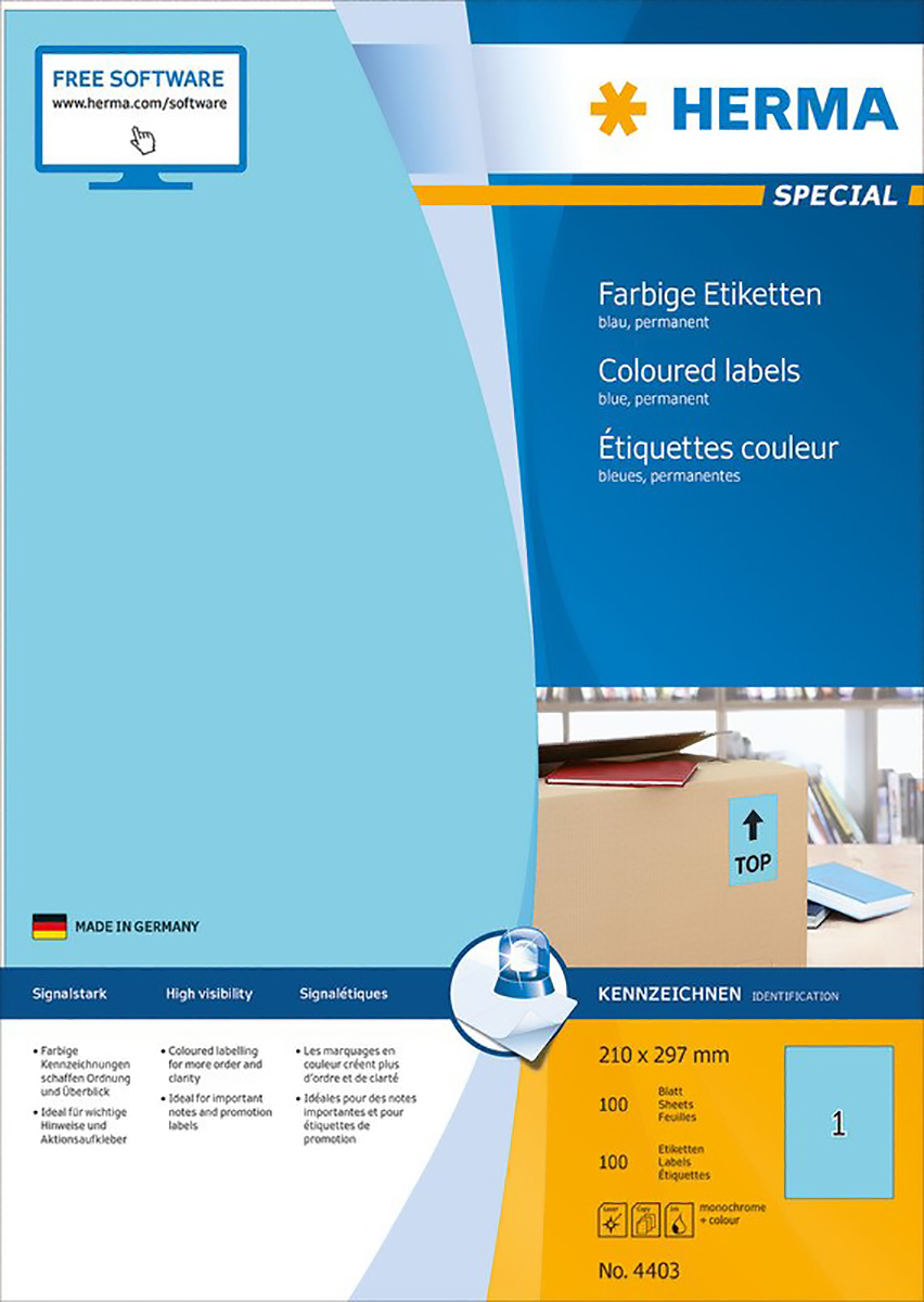 Herma Etiketten farbig 210x297mm à 100 Pic1