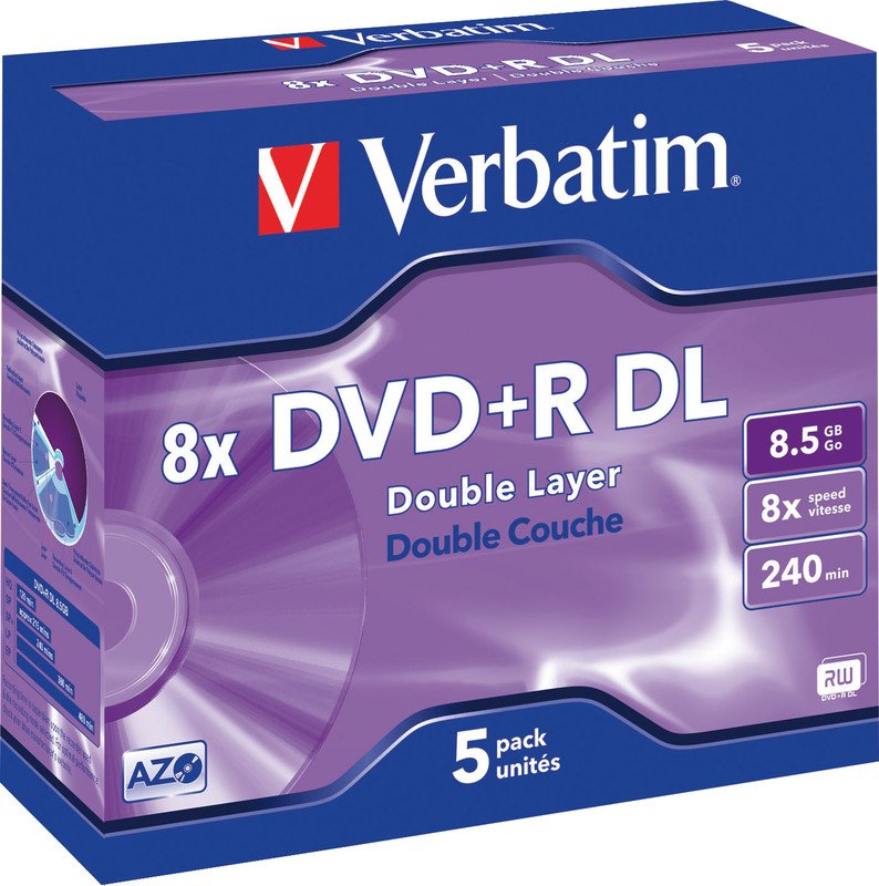 Verbatim DVD+R 8.5GB/8x5er Jewel Case Pic1
