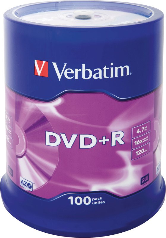 Verbatim DVD+R 1-16x 4.7GB 100er Spindel Pic1