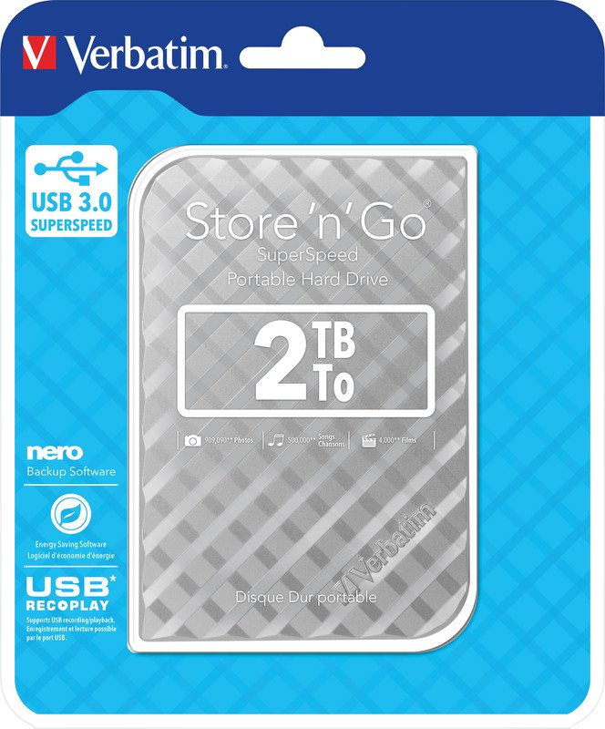 Verbatim portable Festplatte 2.5 2TB silber Pic2