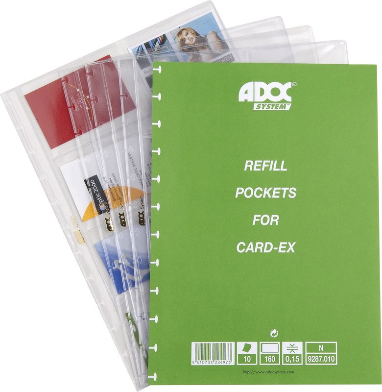Adoc Ersatztaschen Card-Dex A4 für 16 Karten à 10 Pic1