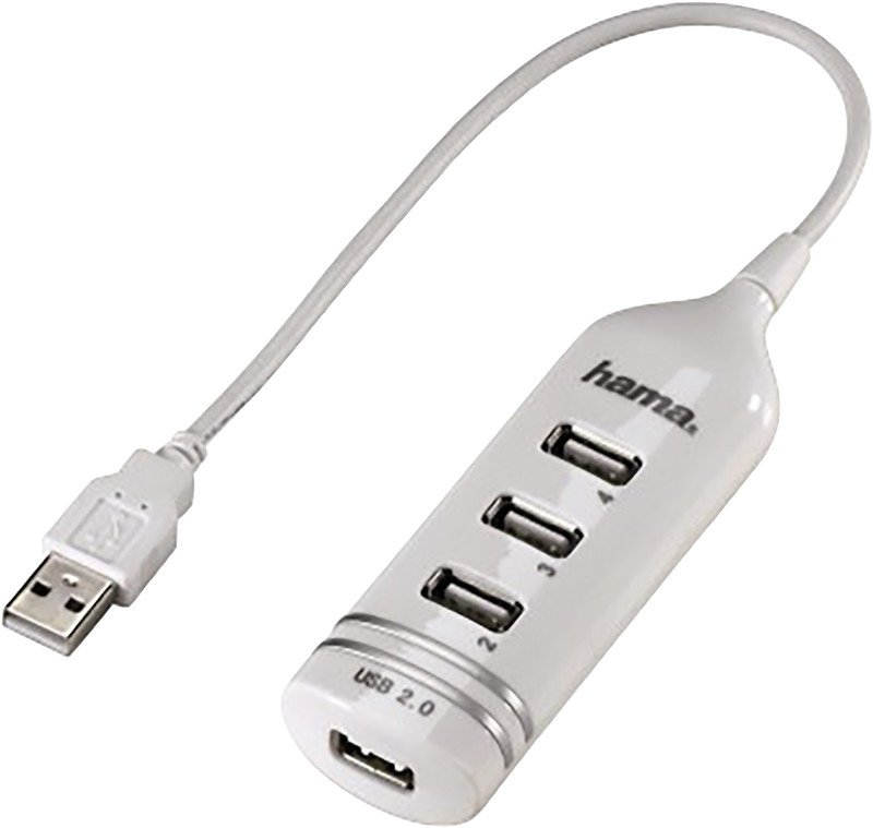 Hama USB 2.0 Hub 1:4 bus-powered blanc Pic1