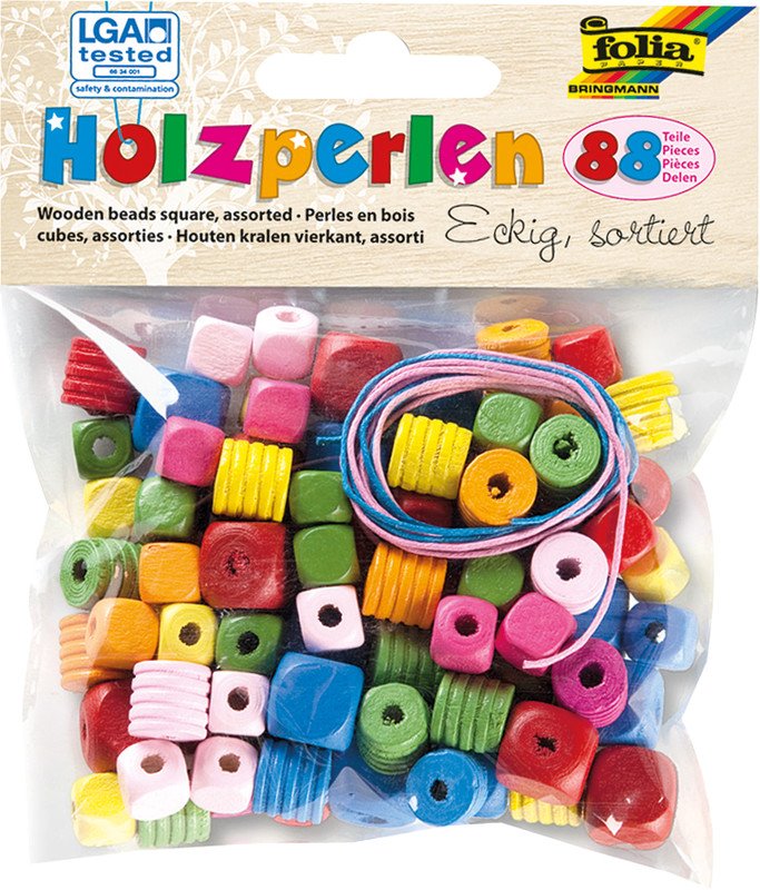 Folia Holzperlen rund Grössen und Farben sortiert à 88 Pic1