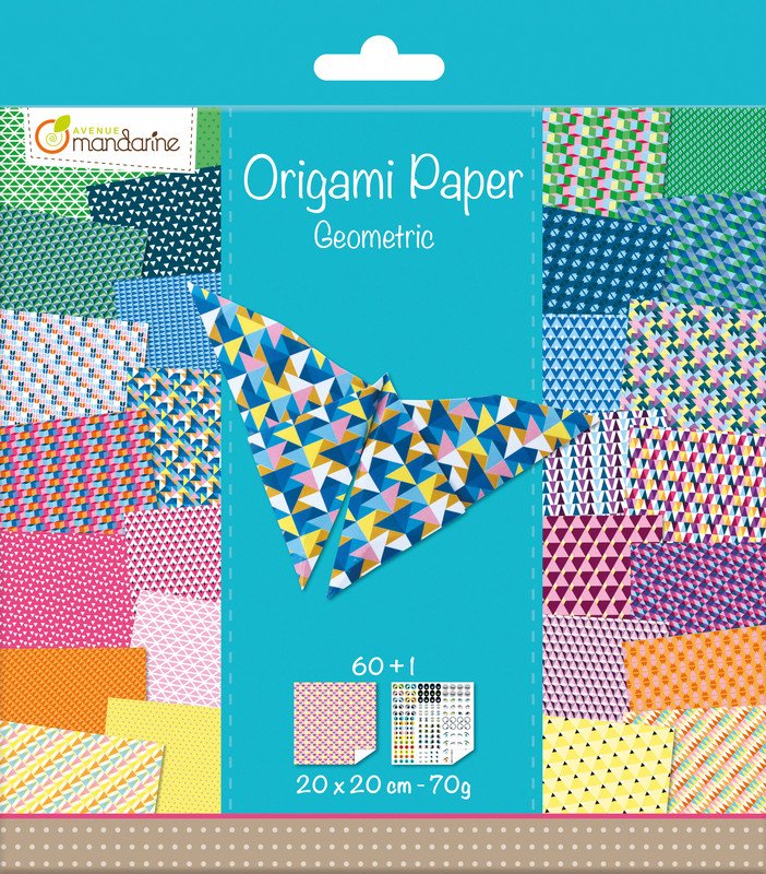 Papier origami AVENUE MANDARINE motifs 200x200mm 70gm Pic1