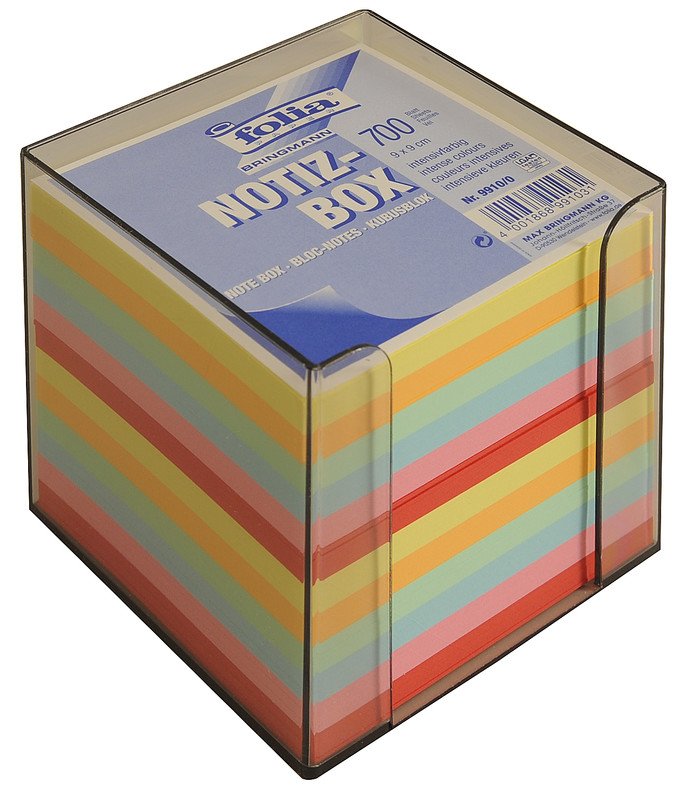Folia Zettelbox Topas-Transparent gefüllt 95x95mm à 700 Pic1
