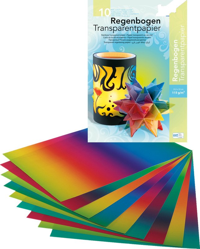 Folia Transparentpapier Regenbogen 220x320mm 110gr à 10 Pic1