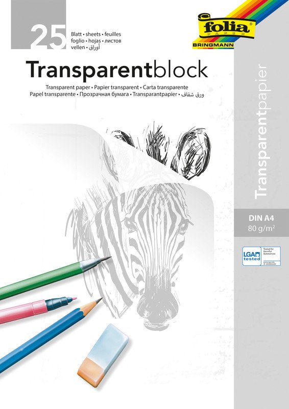 Folia Transparentpapier Block A4 80gr mit Millimeterpapier Pic1