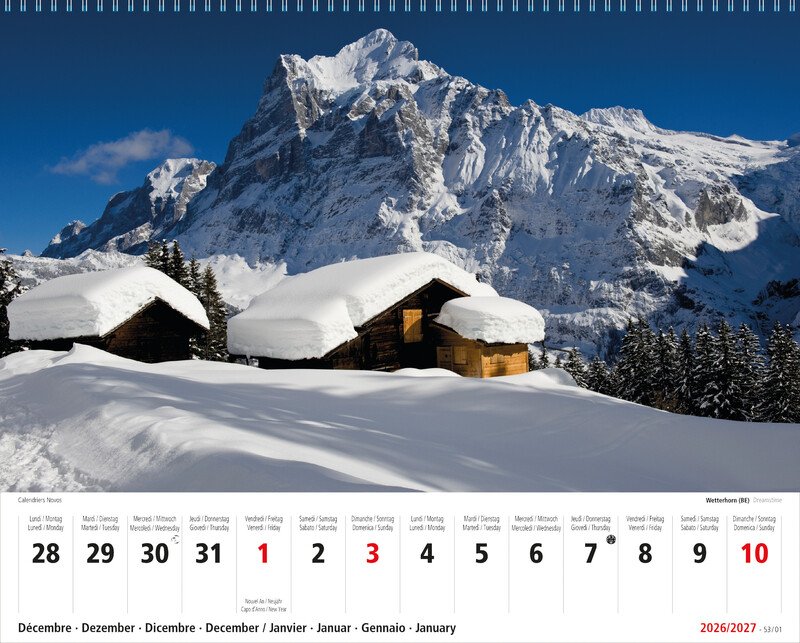 Bildkalender Die Heimat/Switzerland 25.5x20.5cm 1W/1S 2026 Pic3