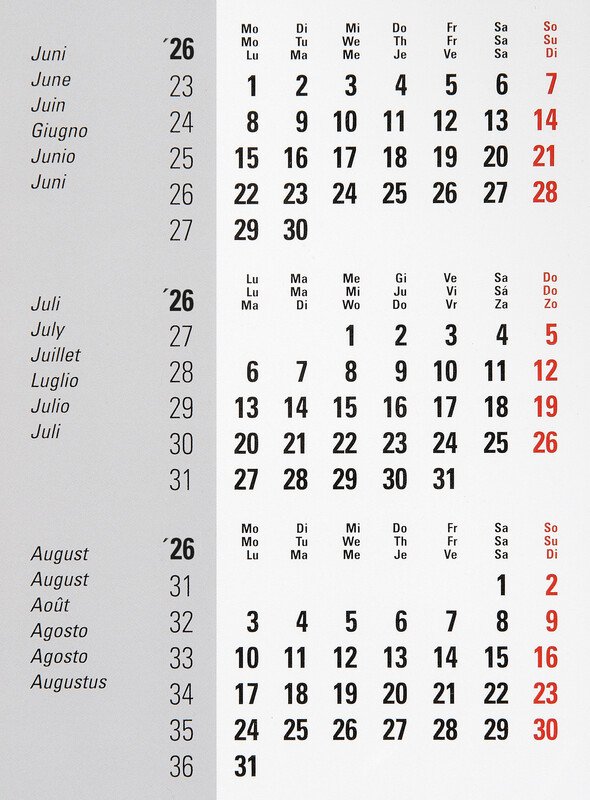 Biella Ersatz 3-Monatstischkalender 2026/2027 3M/1S Pic1