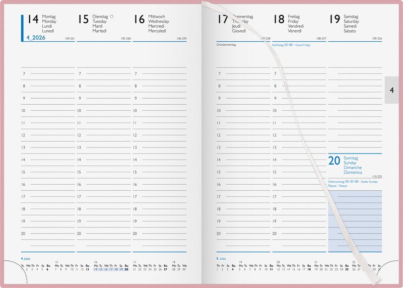Biella Geschäftsagenda Colorful 2026 1W/2S pink Pic2