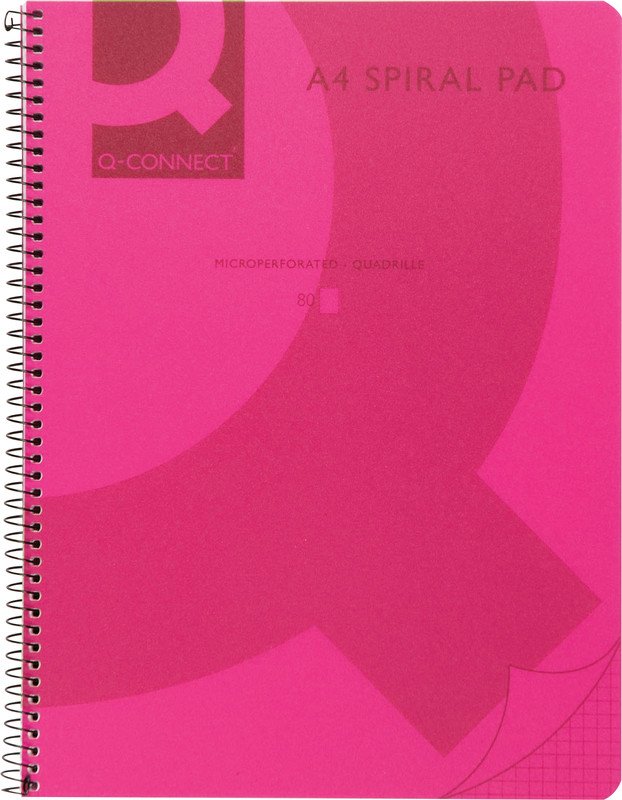 Q-Connect Cahier spiral A4 5 mm quadrillé 80 feuilles Pic1