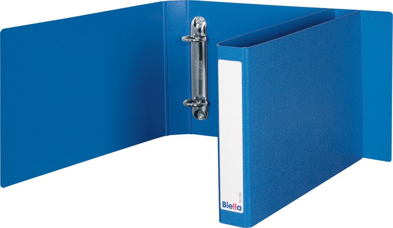 Biella Ringhefter Viria A5 quer Spezialpappe Ø 25mm blau Pic1