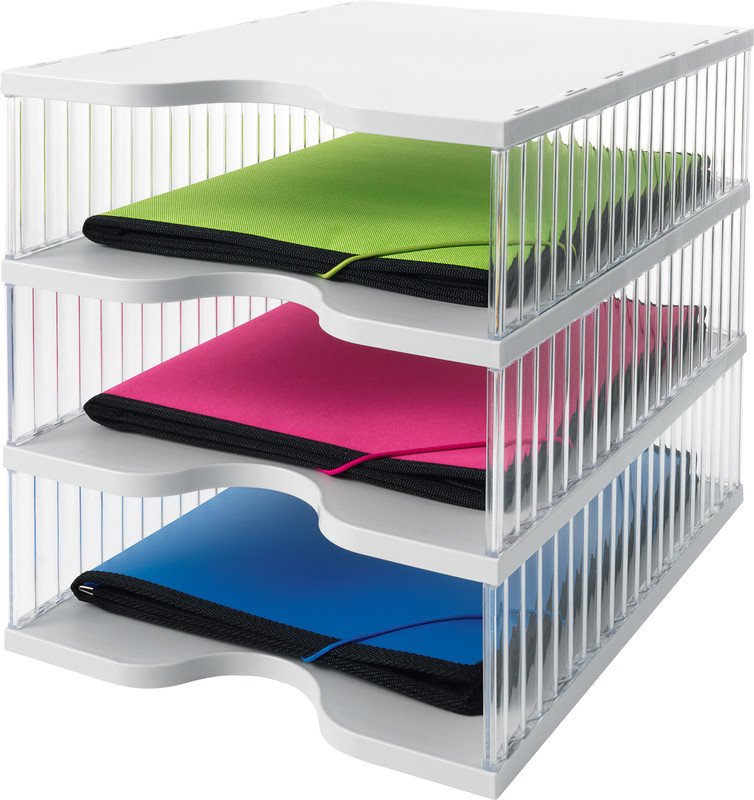 Styropost Dokumentablage uno 3 Fächer aus PS Pic1