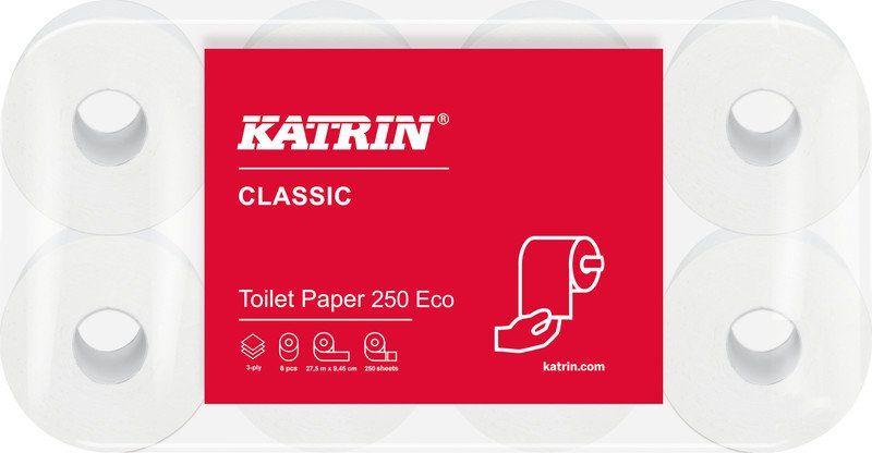 Katrin Toilettenpapier Classic Eco 3-lagig Pack à 8 Rollen Pic1