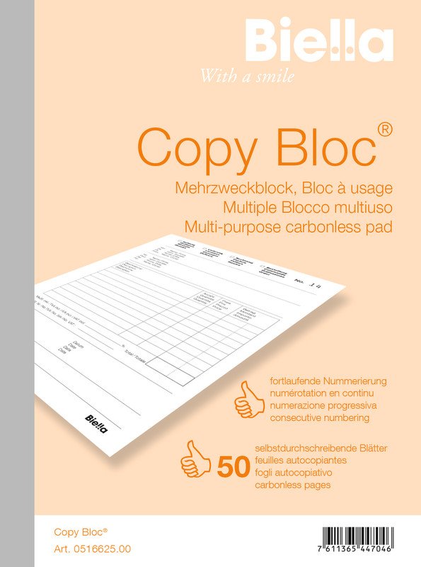 Biella Bloc multi-usage A6 D/F/I/E Pic1