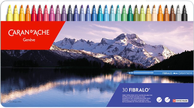 Caran d'Ache Faserschreiber Fibralo medium 30er Metalletui Pic1