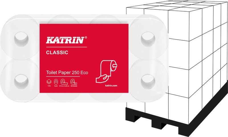 Katrin Toilettenpapier Classic Eco 3-lagig Pack à 8 Rollen Pic1