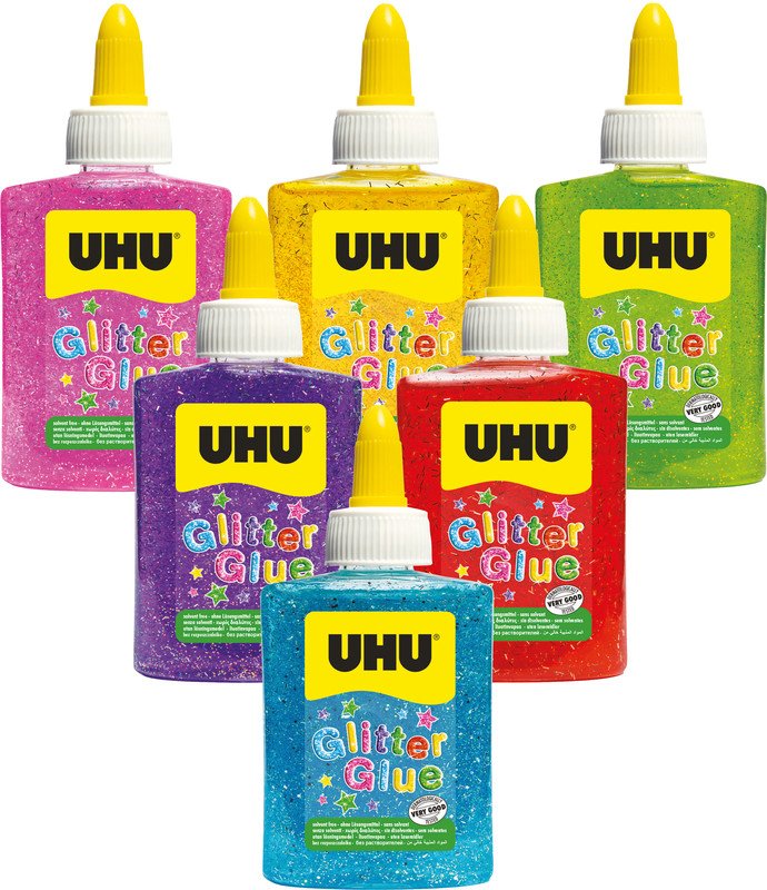 Uhu Glitter Glue mit Glitzerpartikeln pi zu Toppreisen