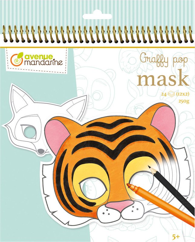 Avenue Mandarine Livre de coloriage masques Animaux Pic1
