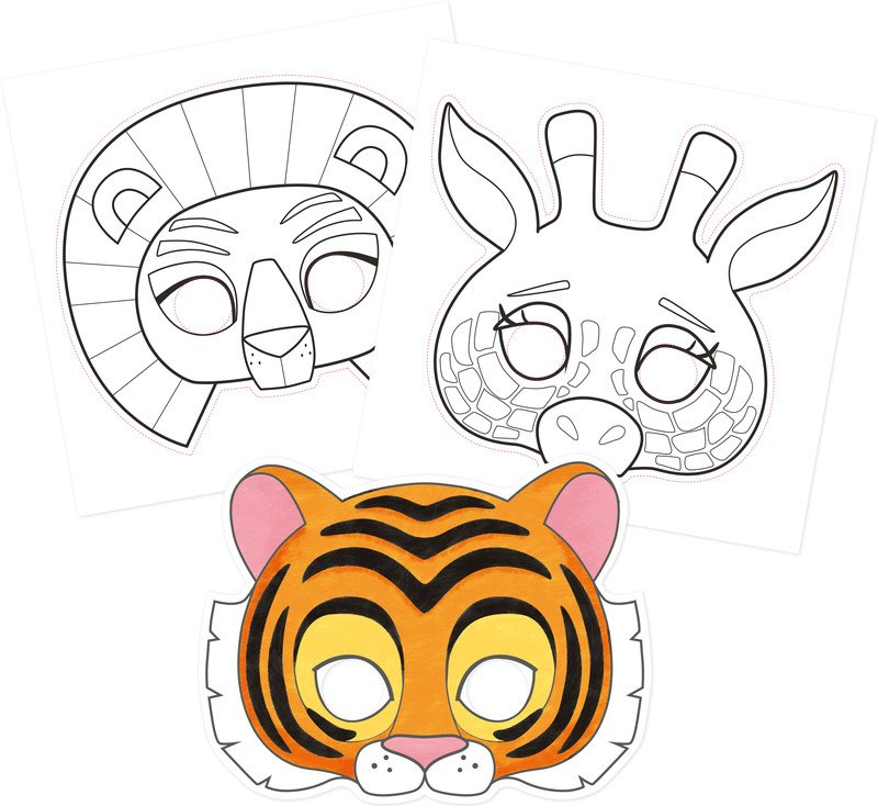 Avenue Mandarine Livre de coloriage masques Animaux Pic3