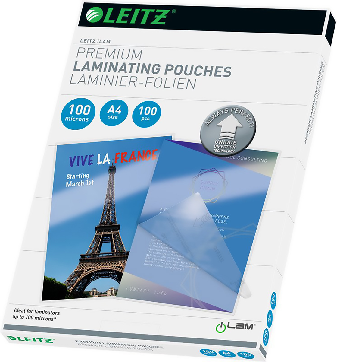 Leitz Laminierfolien iLAM A4 100 Micron Pic1