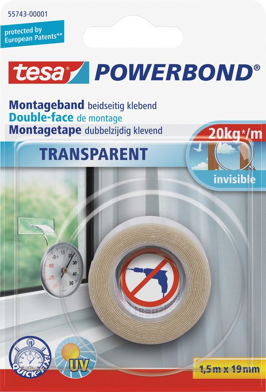 Tesa Montageband transparent 19mmx1,5m Pic1