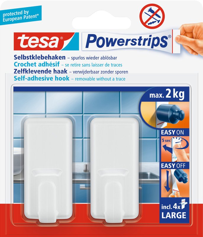 Tesa Powerstrips Haken Large 2kg à 2 Pic1