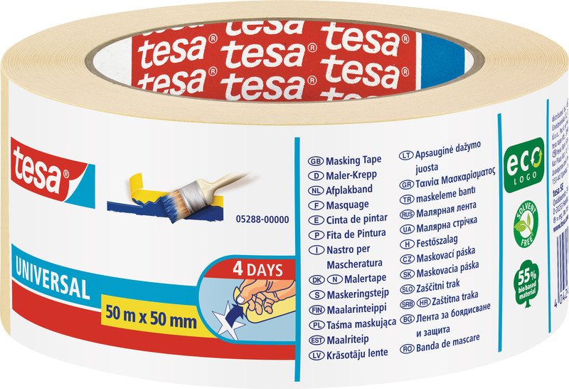 Tesa ruban de masquage en papier crêpe Universal 50mmx50n Pic1